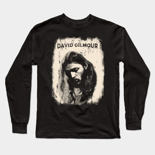 Vintage Distressed David Gilmour Long Sleeve T-Shirt by Yopi